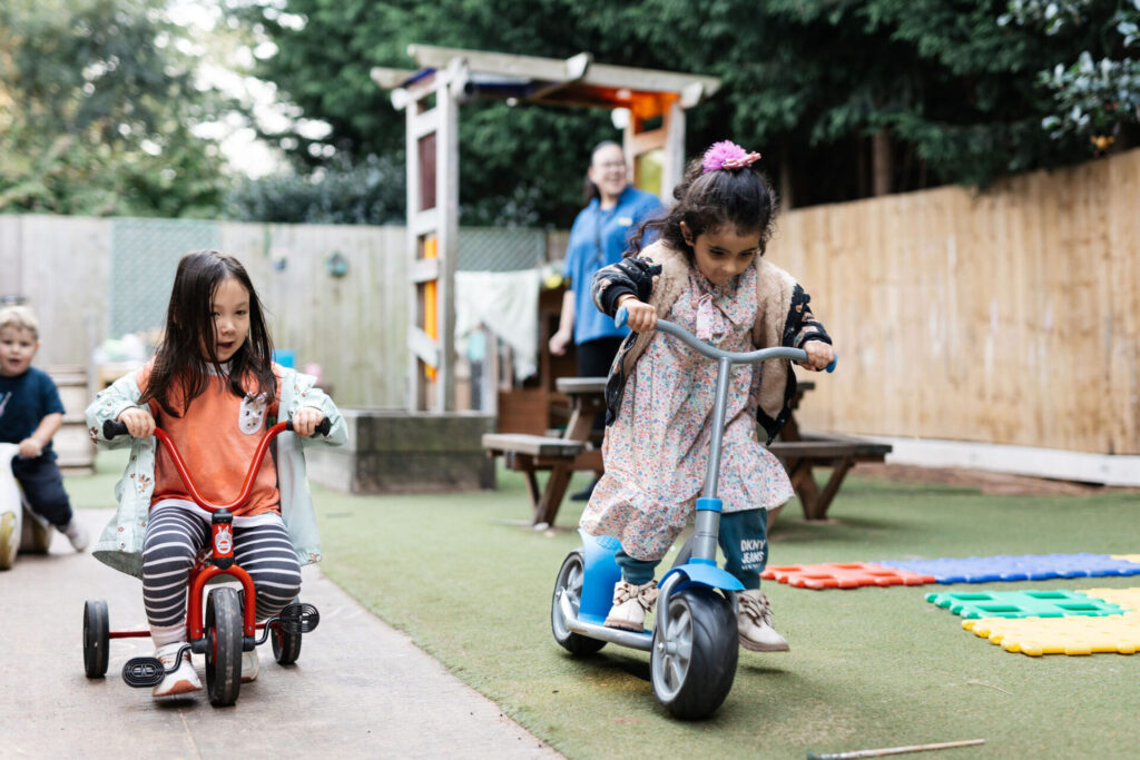 Two children on bikes