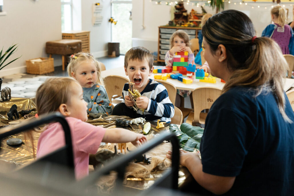 A group of children playing with toys